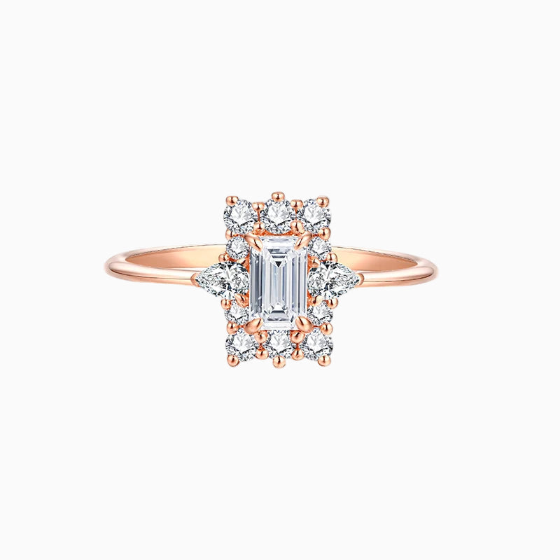 Ring with Square Moissanite Stone