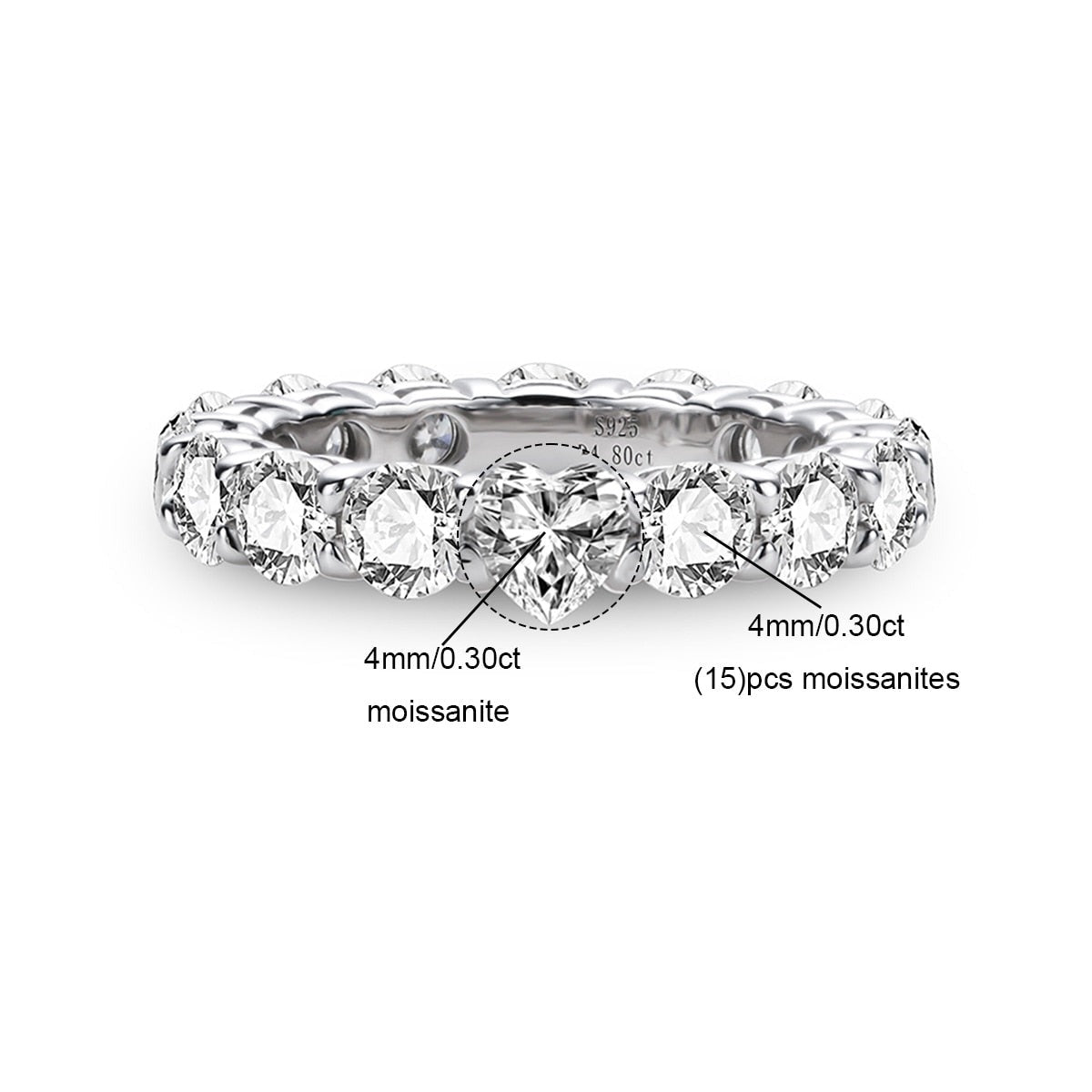 Lovely Moissanite Wedding Ring