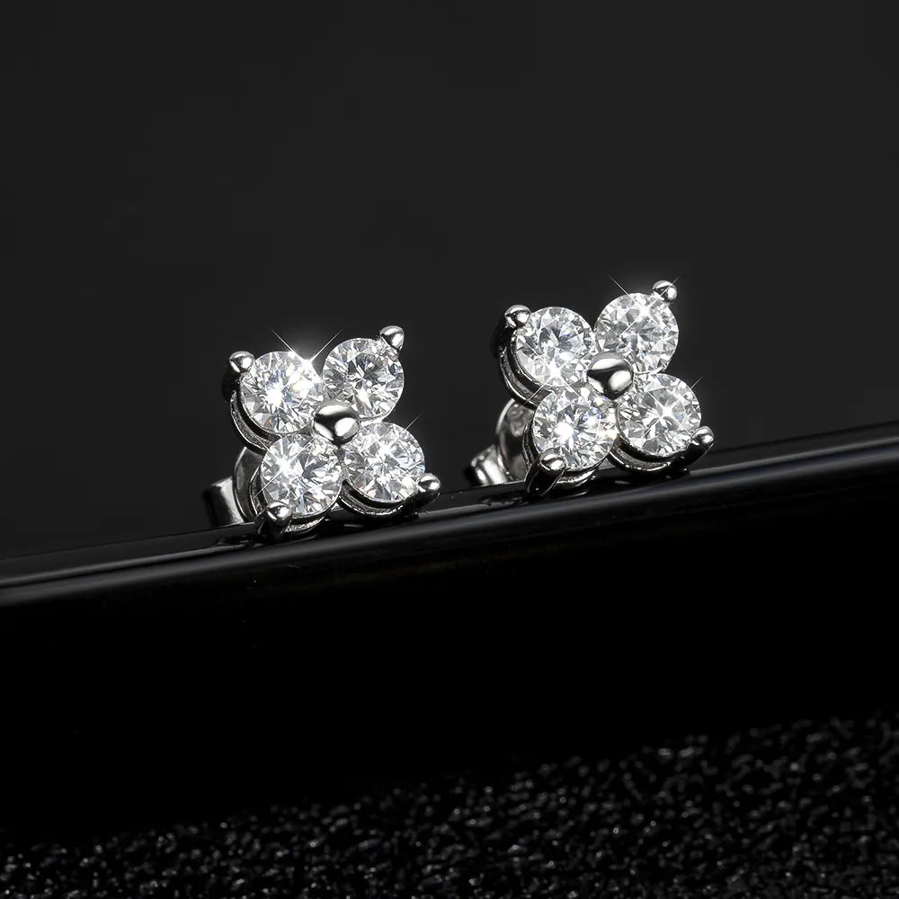 4 Moissanite Stones Earring