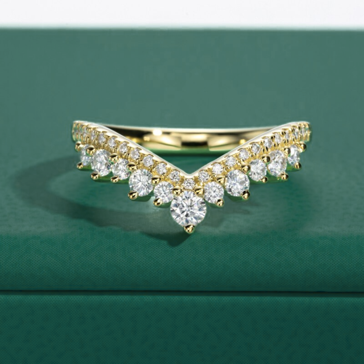 Half Imperial Moissanite Wedding Ring