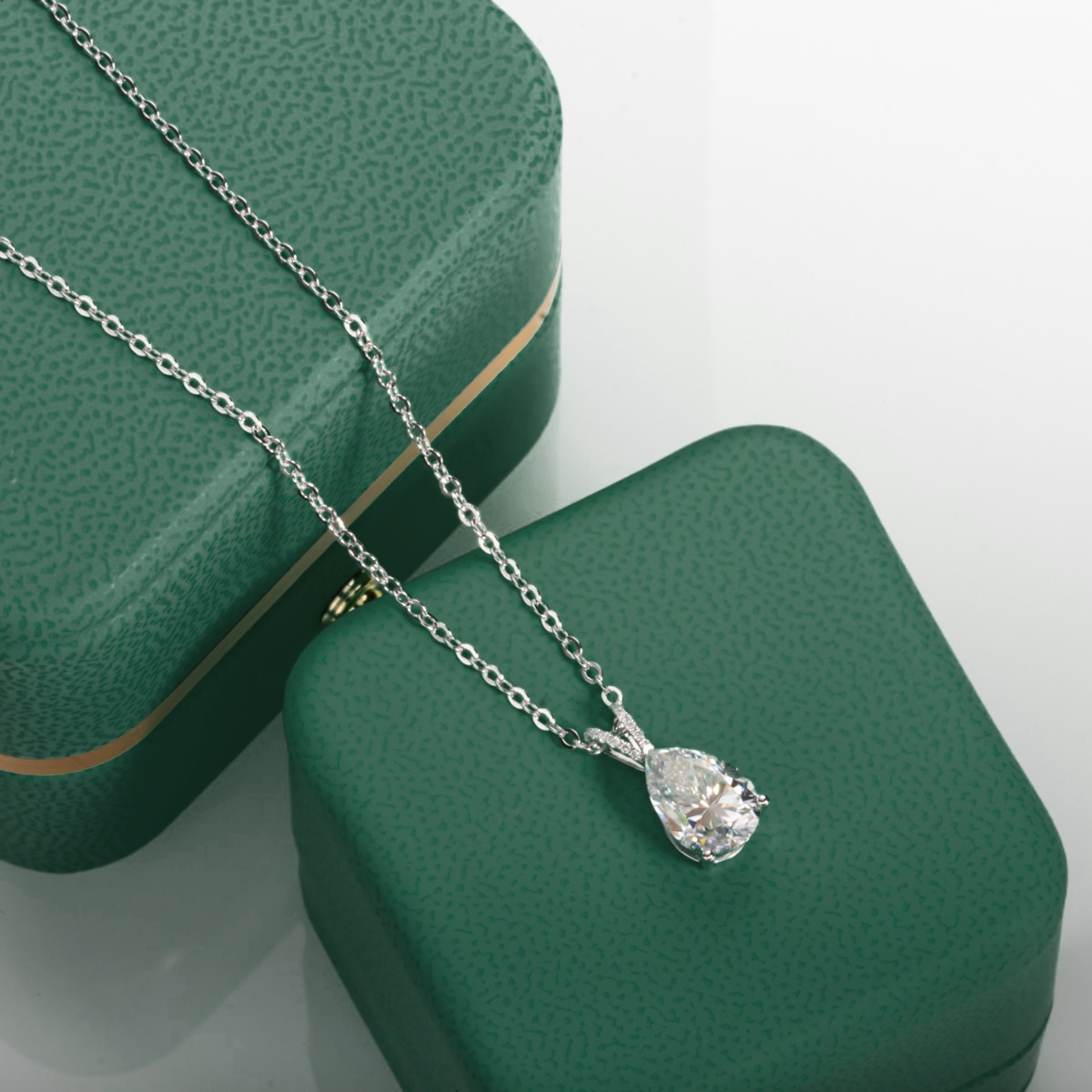Pear Moissanite Necklace