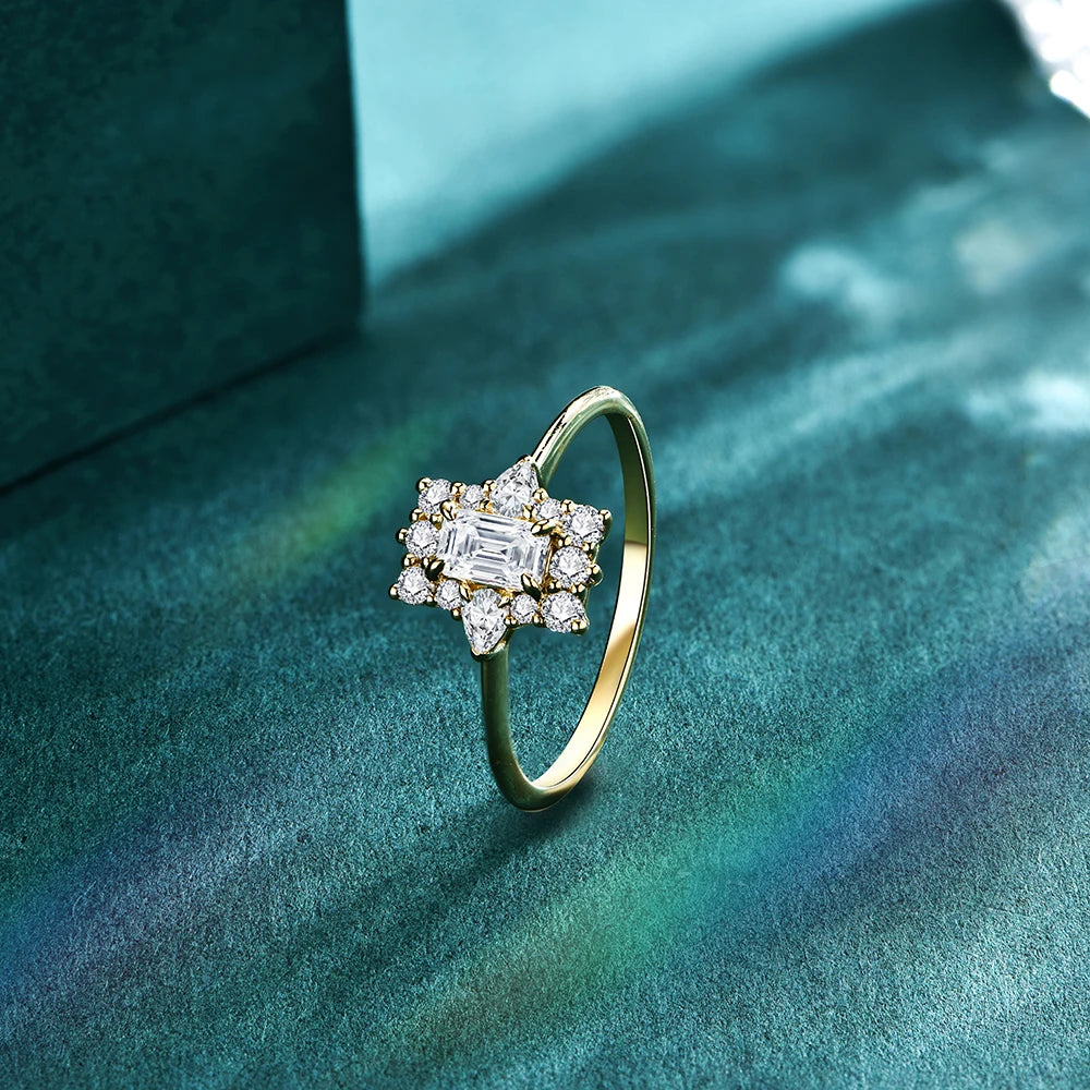 Ring with Square Moissanite Stone