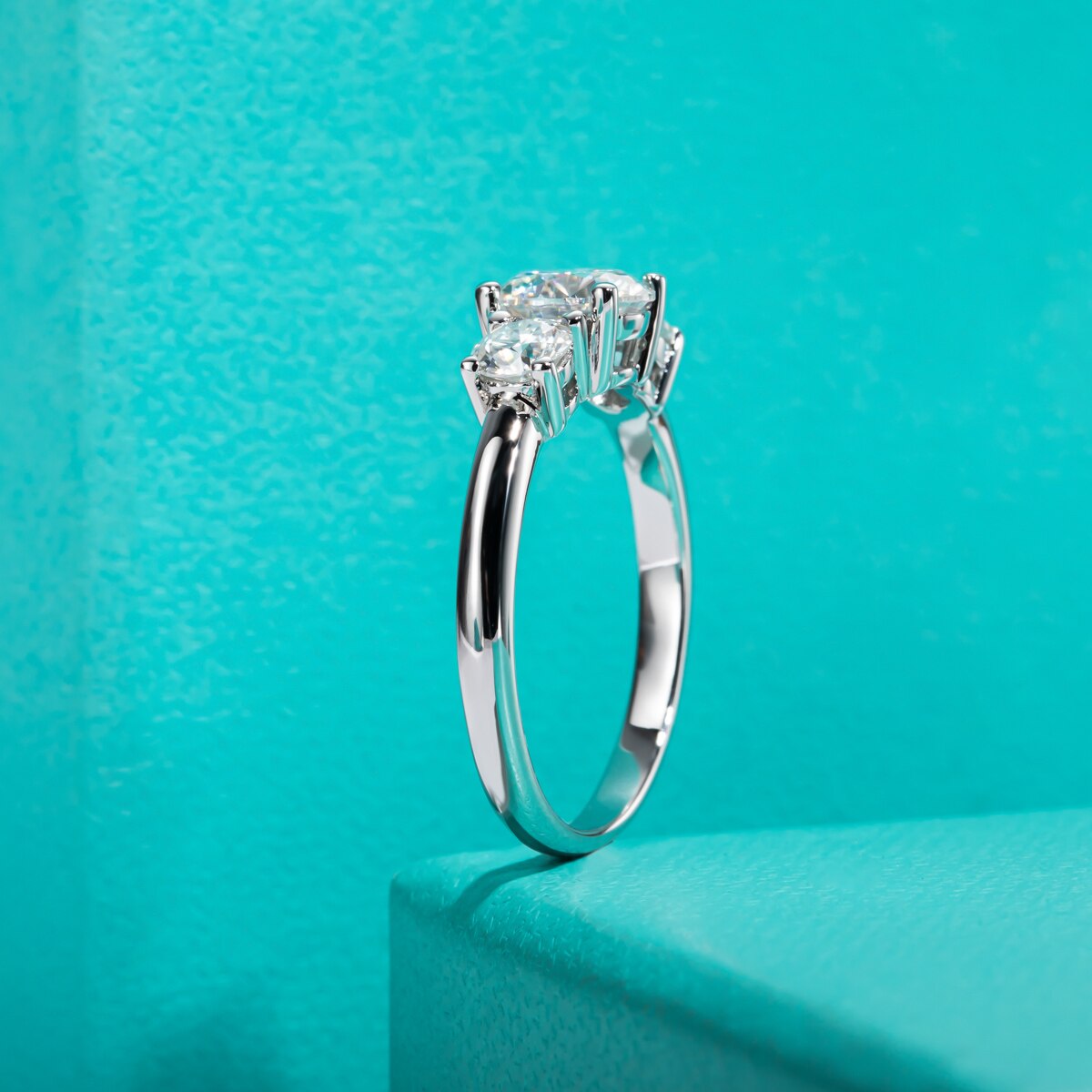 Triple Brilliance Moissanite Engagement Ring
