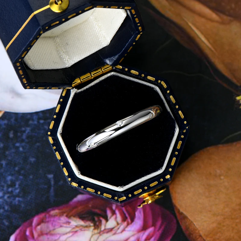 Wedding Ring, Silver Wedding Ring, Engagement Ring, Wedding Ring with Moissanite, Wedding Ring with Certified Moissanite