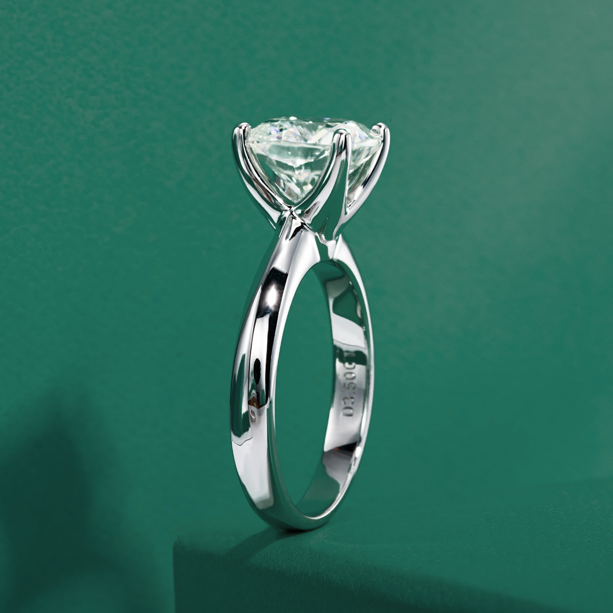 Solitaire Ring With Large Moissanite