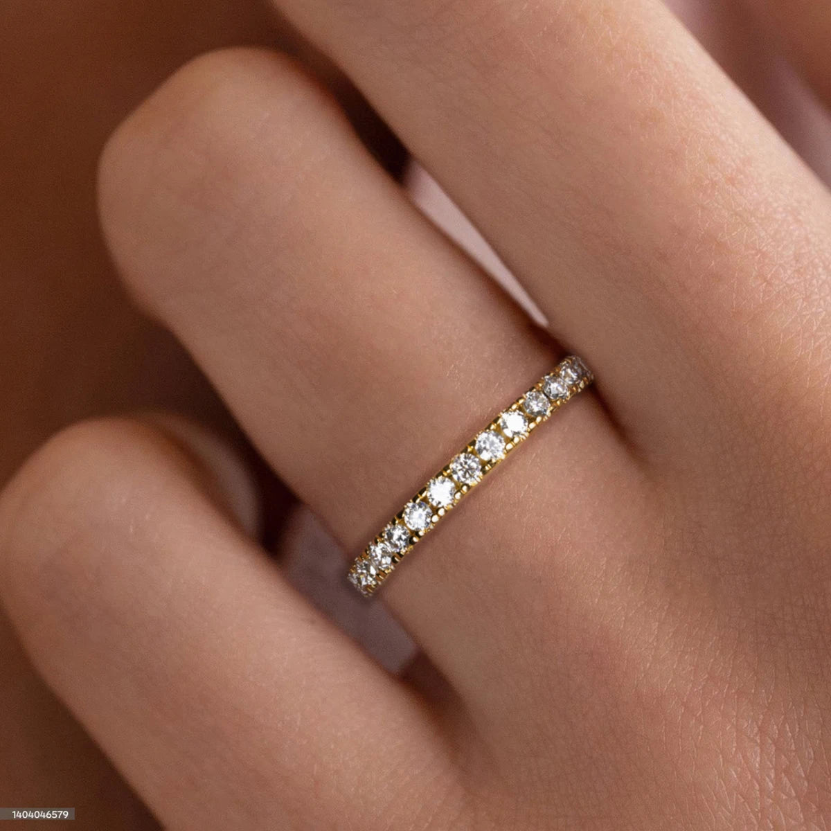 Aura Half Wedding Ring with 20 Moissanite Points in Gold Plated Silver