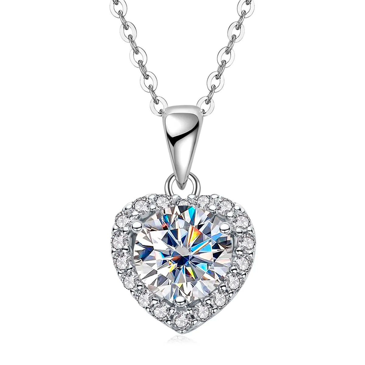 Moissanite Studded Love Point Necklace
