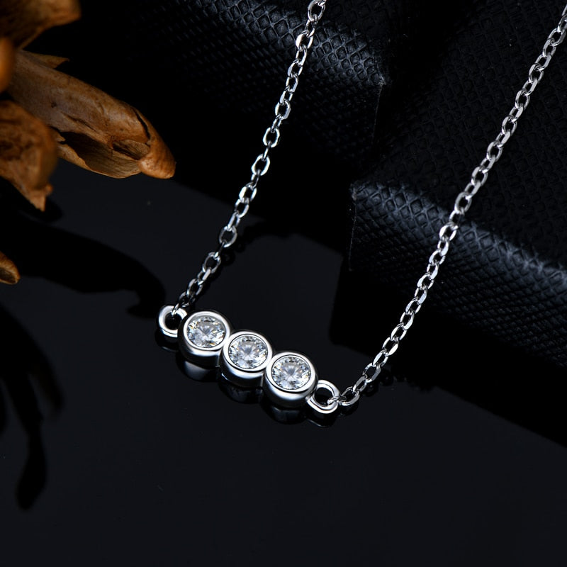 Three Marias Bracelet with Moissanites and 14k White Gold Plated Silver