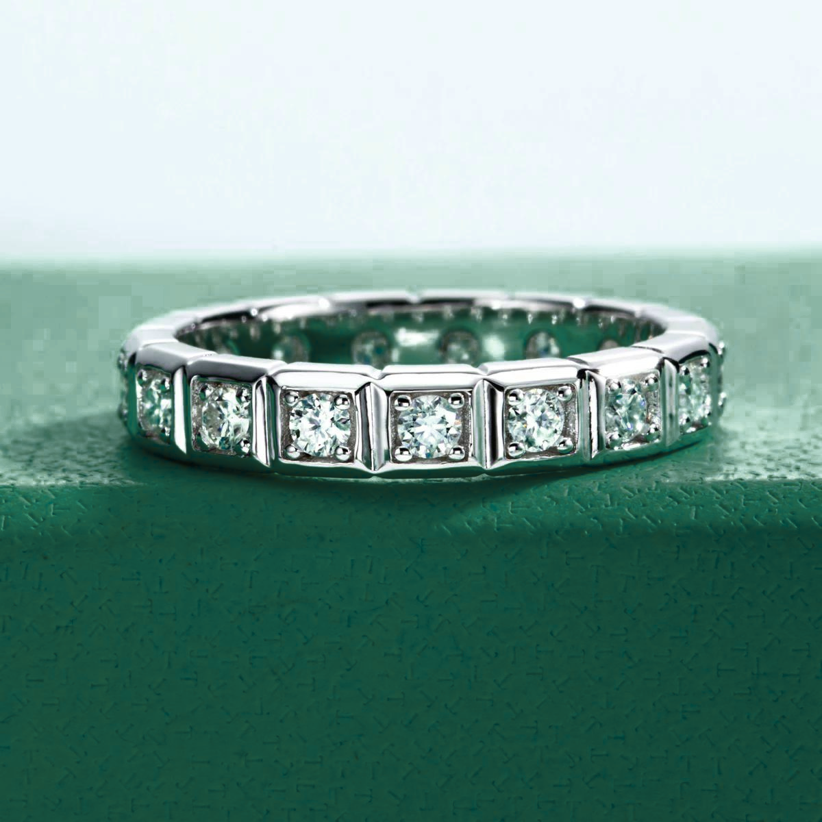 Quadratella Moissanite Wedding Ring