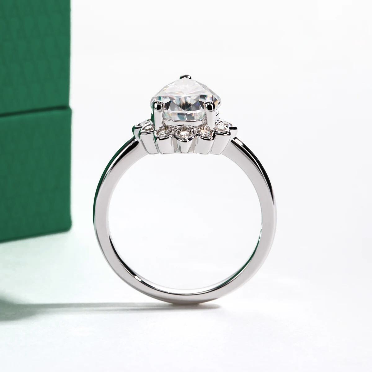 Flower Pear Moissanite Ring