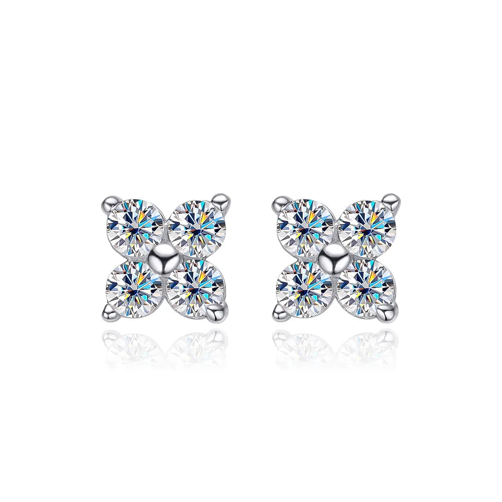 4 Moissanite Stones Earring