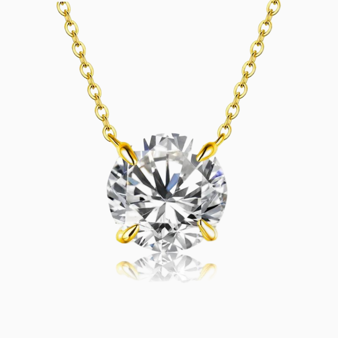 Alma Brilliant Moissanite Necklace 18k Gold Plated