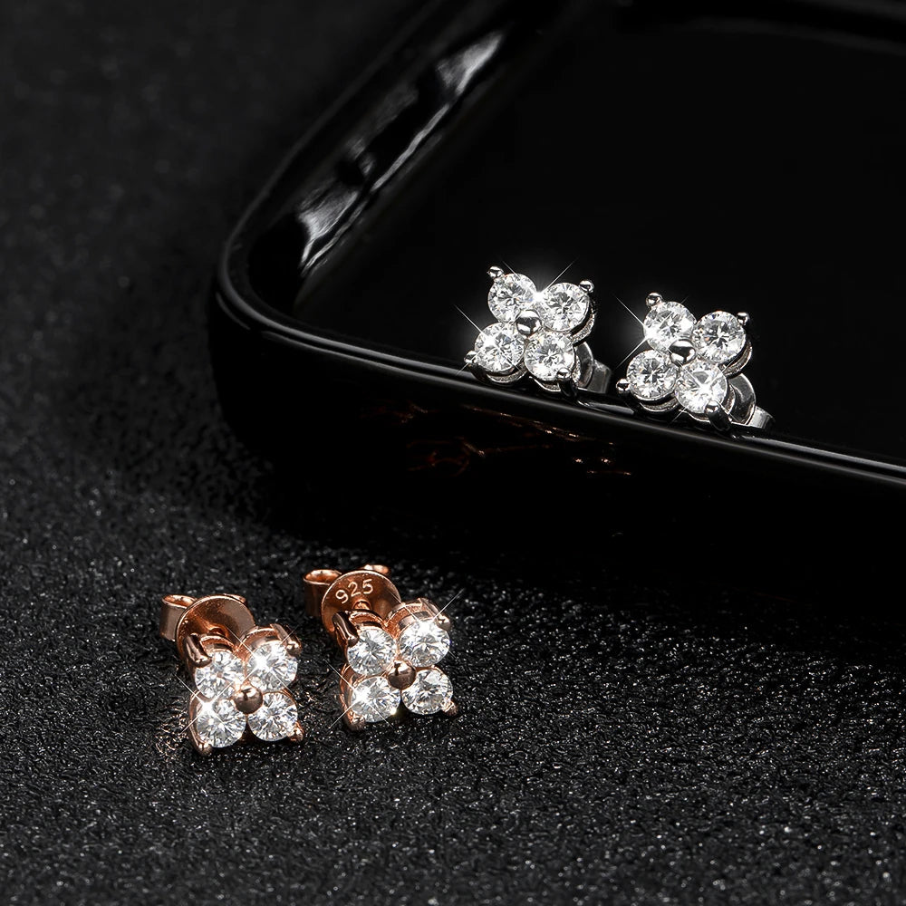4 Moissanite Stones Earring