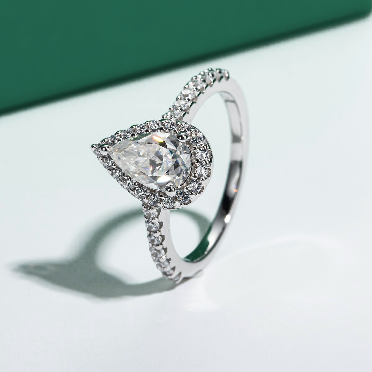 Pear Moissanite Ring