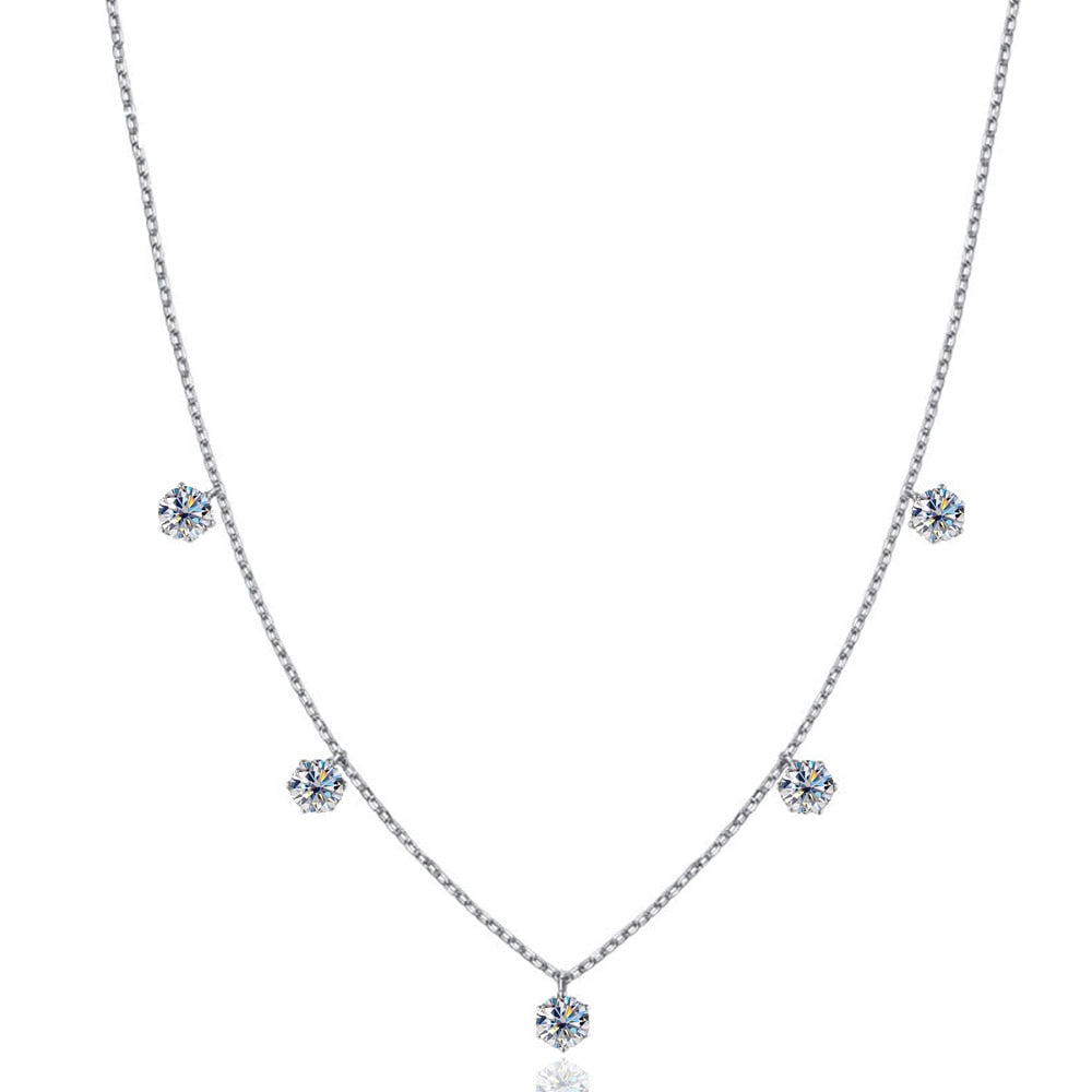 Jasmine Moissanites Necklace in Silver