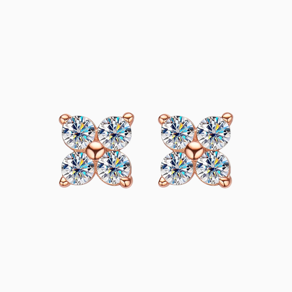 4 Moissanite Stones Earring