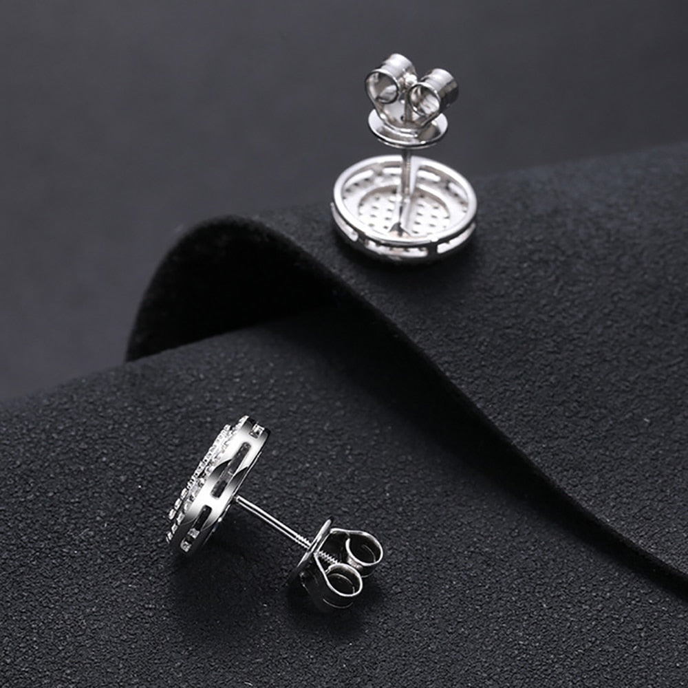 Sparkling Moissanite Earring in Silver Plated with 18k White Gold