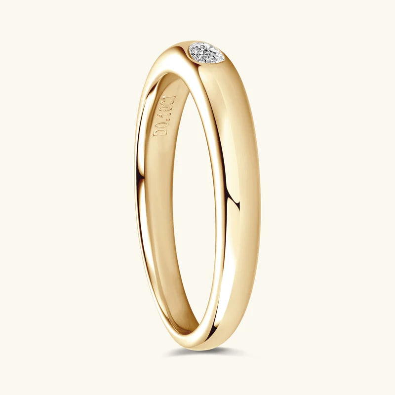 10 Points Moissanite Wedding Ring in 14k Gold Plated Silver