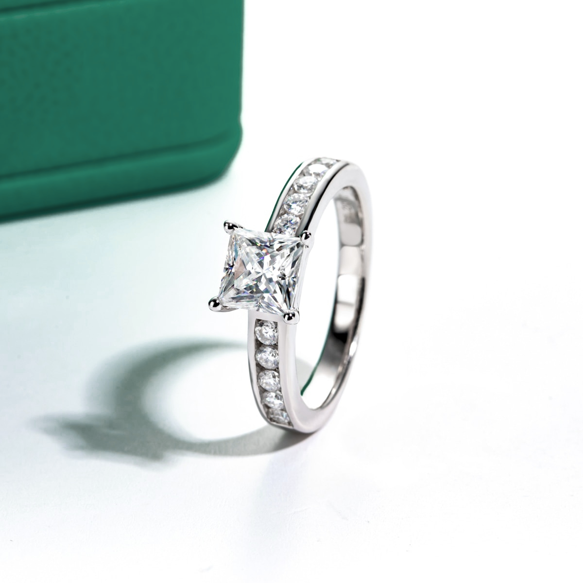 Princess Moissanite Promise Ring