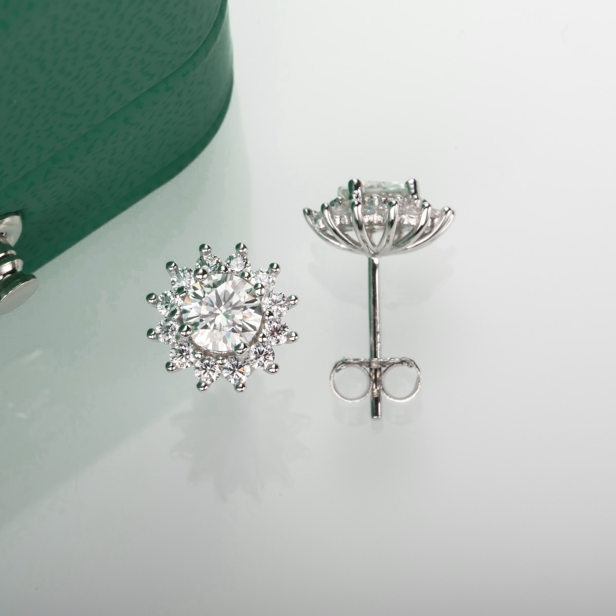 Sunflower Moissanite Earring