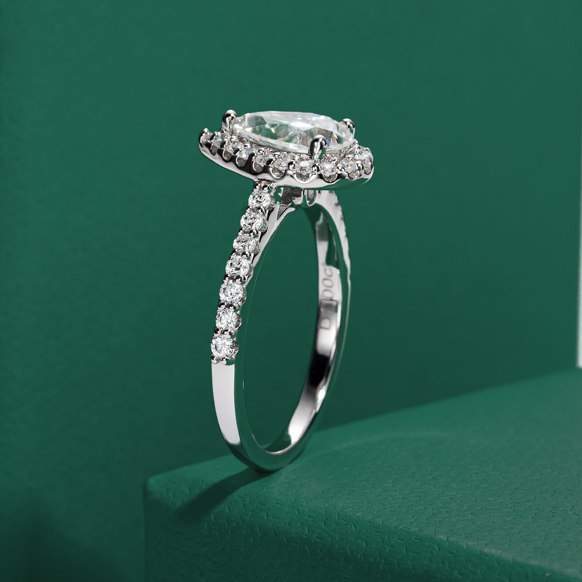 Pear Moissanite Ring