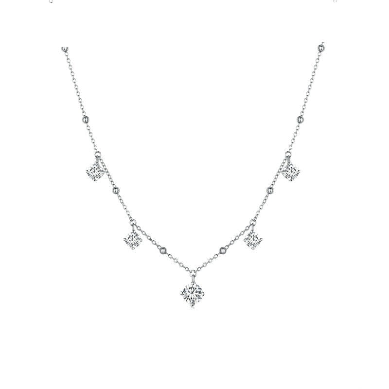 Soul Shine Necklace with Moissanites in Silver