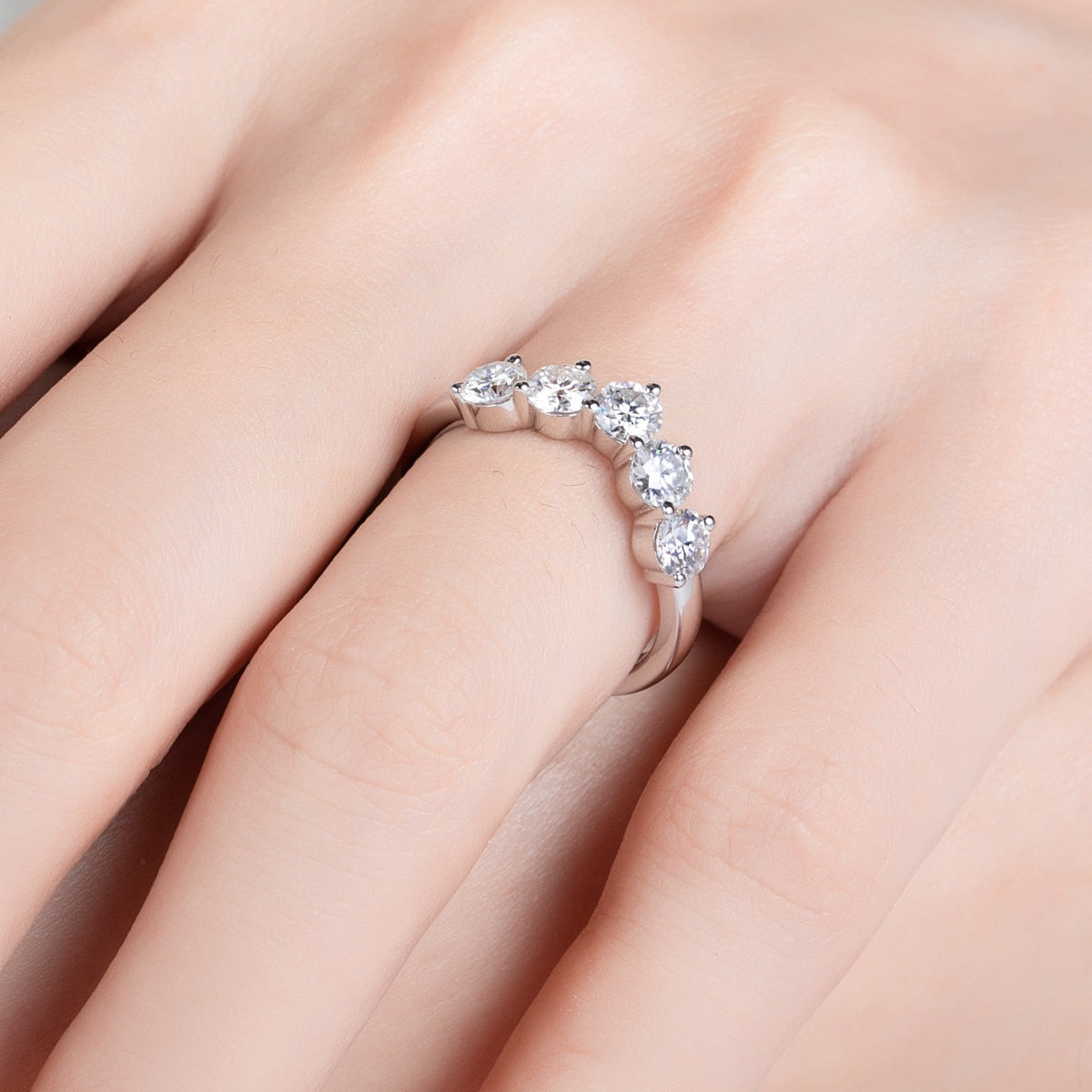 Union Moissanite Half Ring