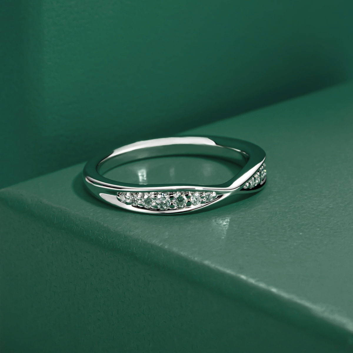 Infinity Moissanite Half Wedding Ring