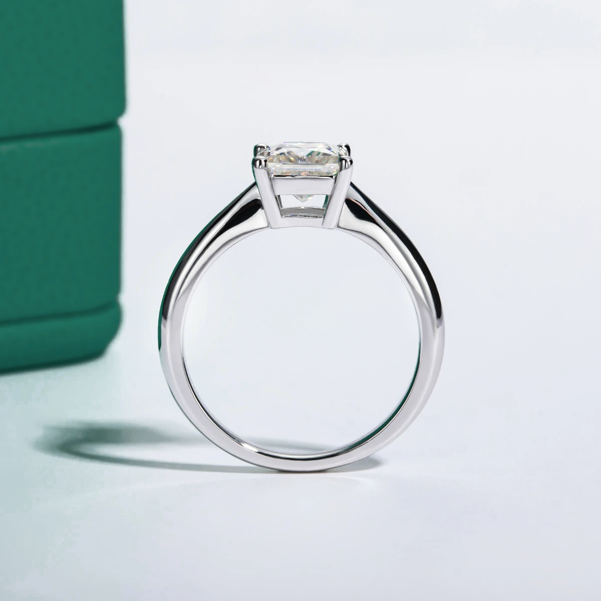 Princess Moissanite Solitaire Ring