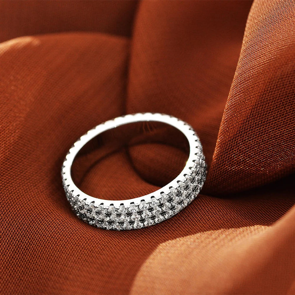 Moissanit -Ring in 925 Silber gesetzt