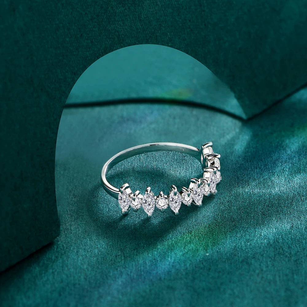 Moissanite Half Wedding Ring