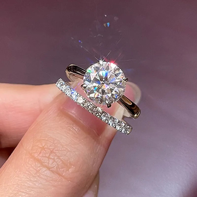 Engagement Ring with Half Wedding Ring
