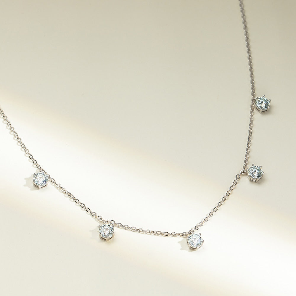 Jasmine Moissanites Necklace in Silver