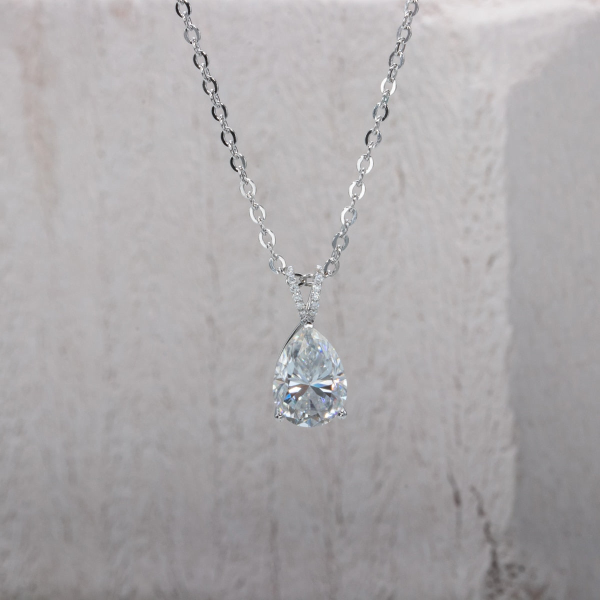 Pear Moissanite Necklace