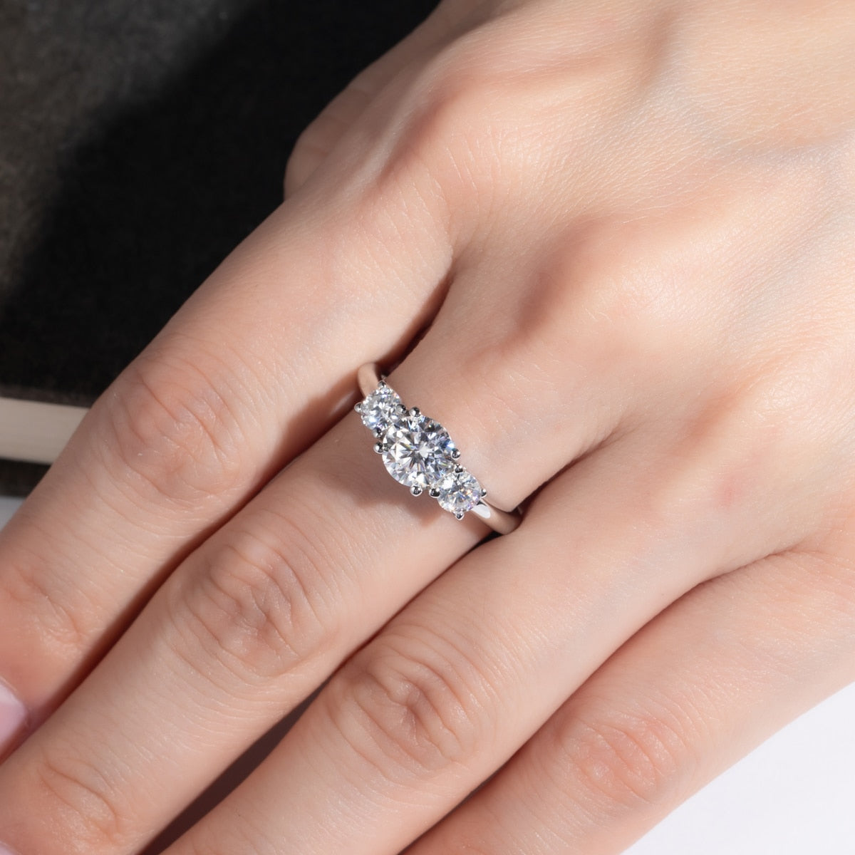Moissanite Trio Ring