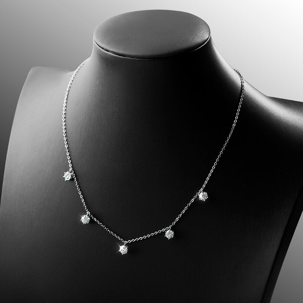 Jasmine Moissanites Necklace in Silver