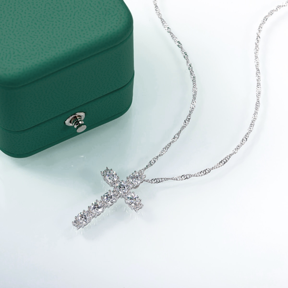 Moissanite Cross Necklace