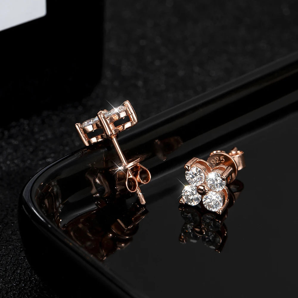 4 Moissanite Stones Earring