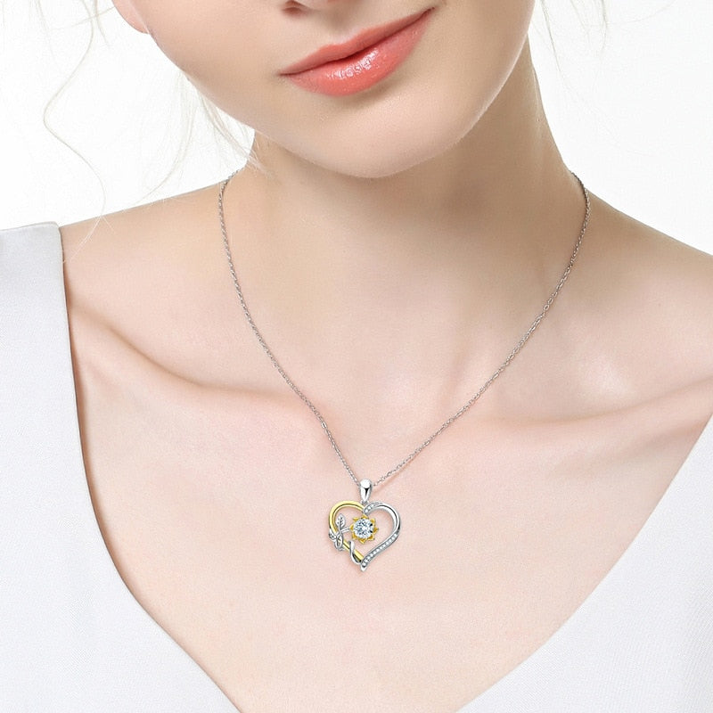 Eternal Passion Moissanite Necklace in 18k Gold Plated Silver