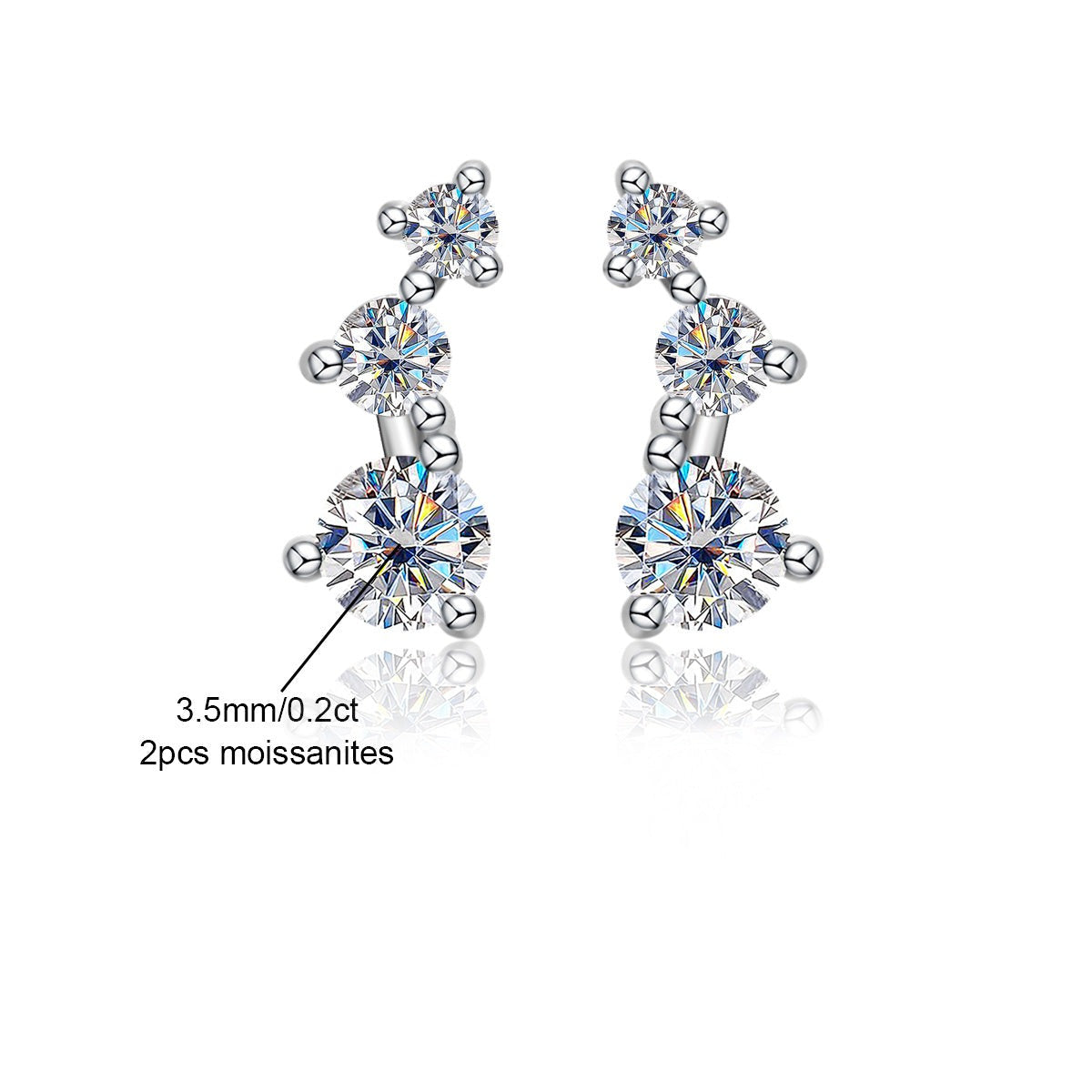 Moissanite Trio Earring
