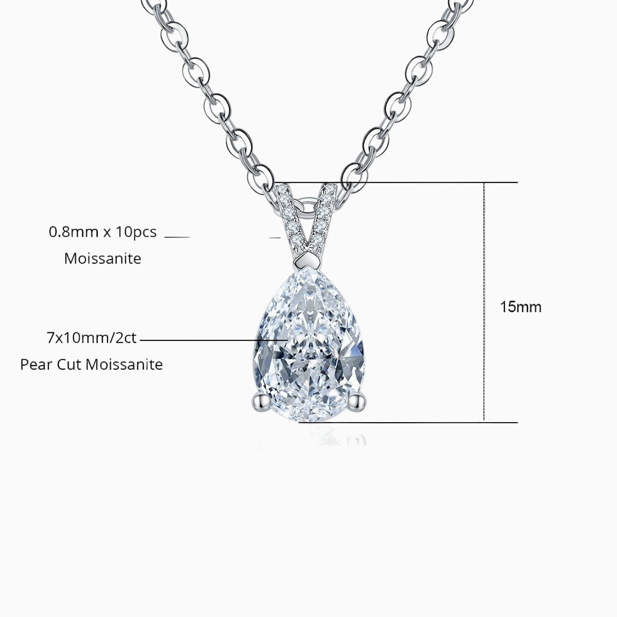 Pear Moissanite Necklace