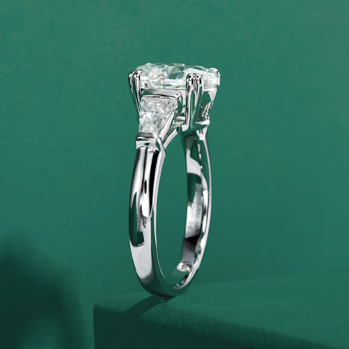 Oval Moissanite Triad Ring