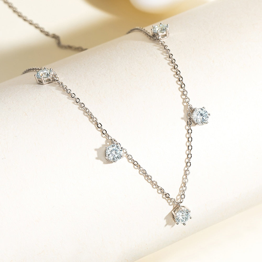 Jasmine Moissanites Necklace in Silver