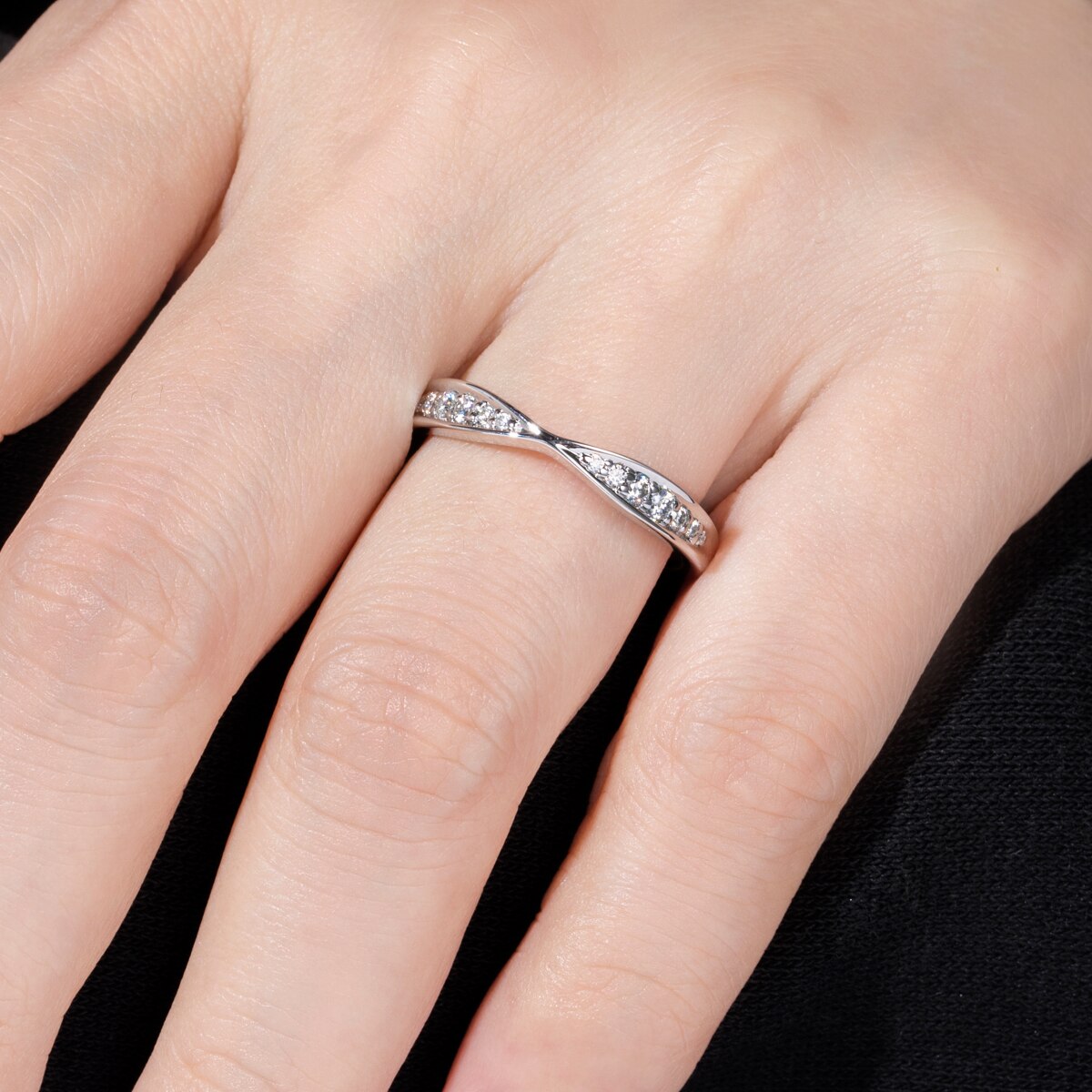 Infinity Moissanite Half Wedding Ring