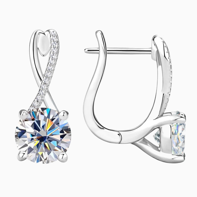 Luxury Infinity Moissanite Earring 18k Gold Plated