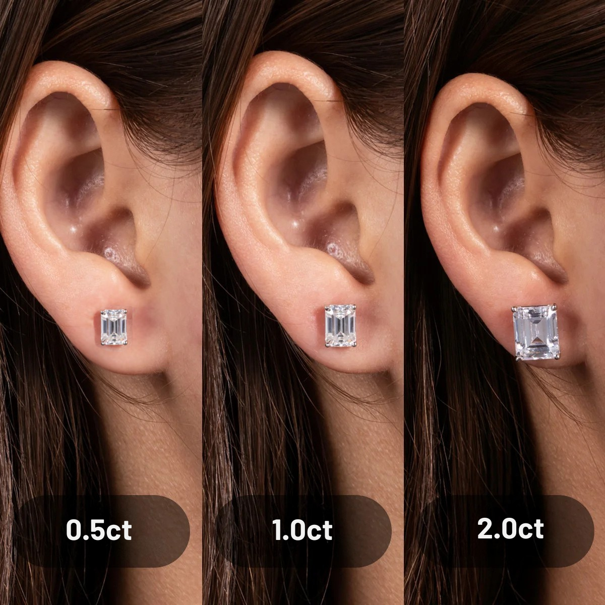 Émeraude Or 10k Moissanite Earrings