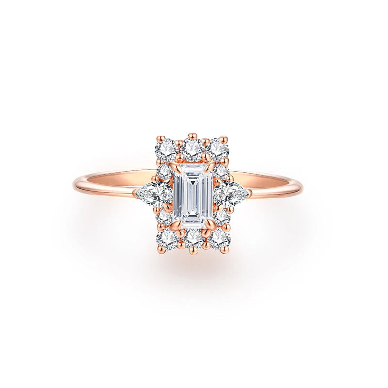 Ring with Square Moissanite Stone