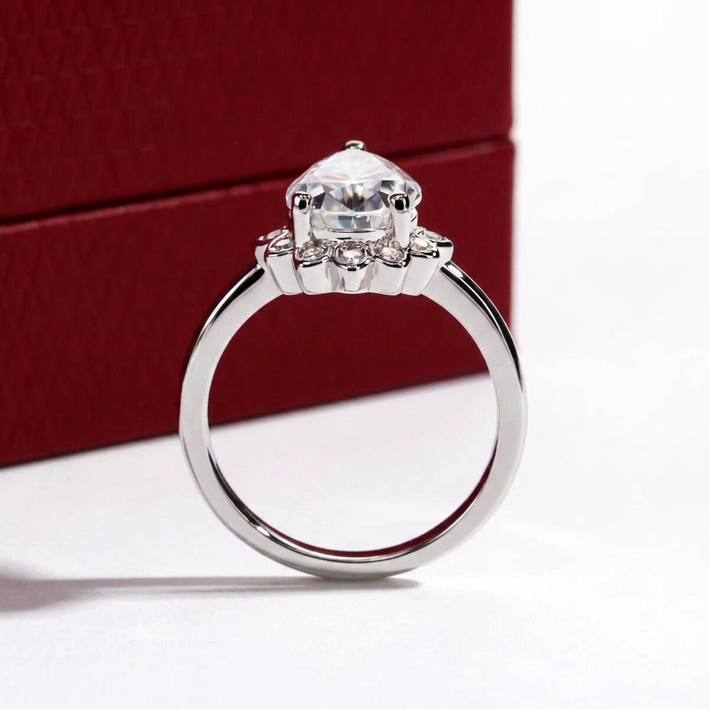 Fleur Pear Moissanite Ring