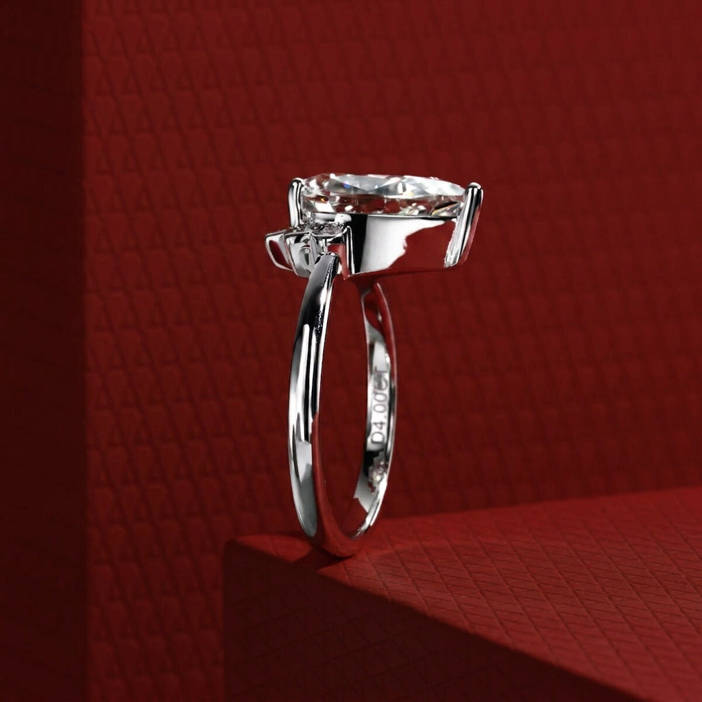 Fleur Pear Moissanite Ring