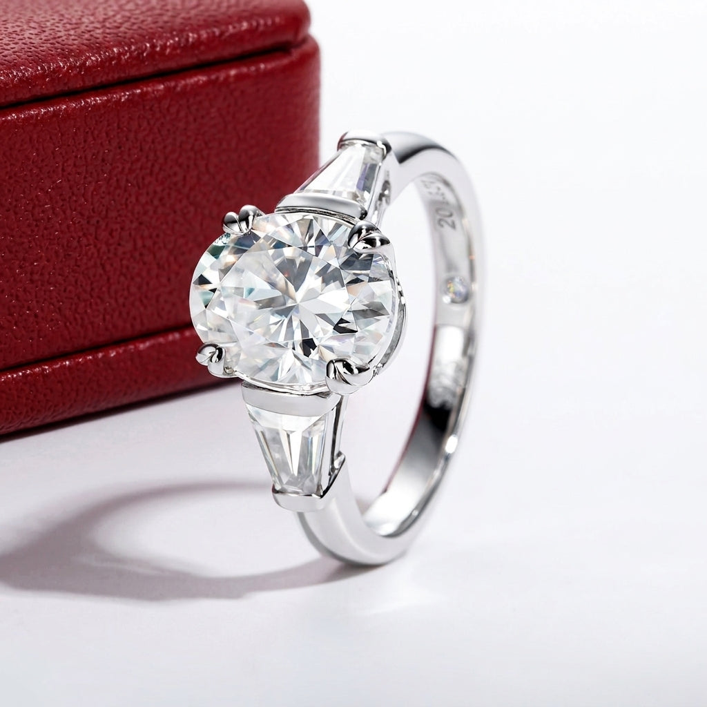 Triade Oval Moissanite Ring